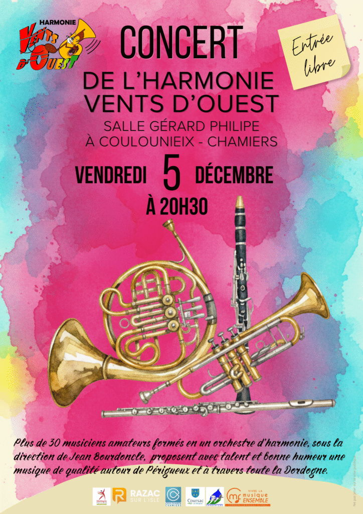 Concert de l'harmonie Coulounieix-Chamiers. Affiche